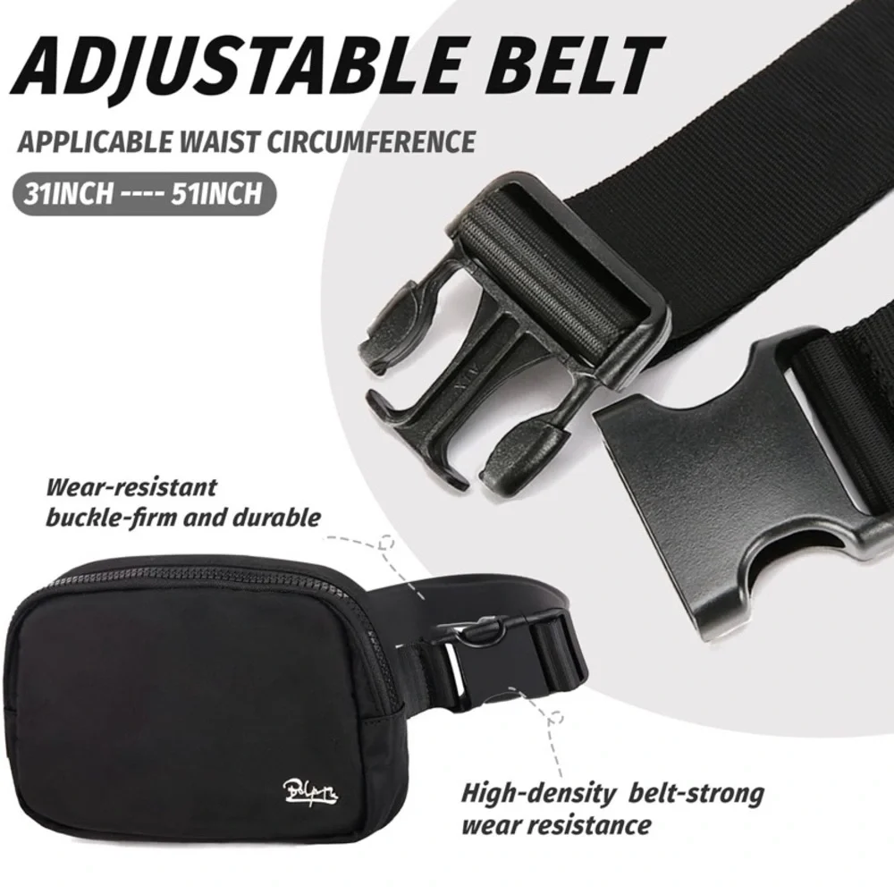 Black Belt Bag by Boyatu Adjustable Strap NWT - Picture 2 of 9